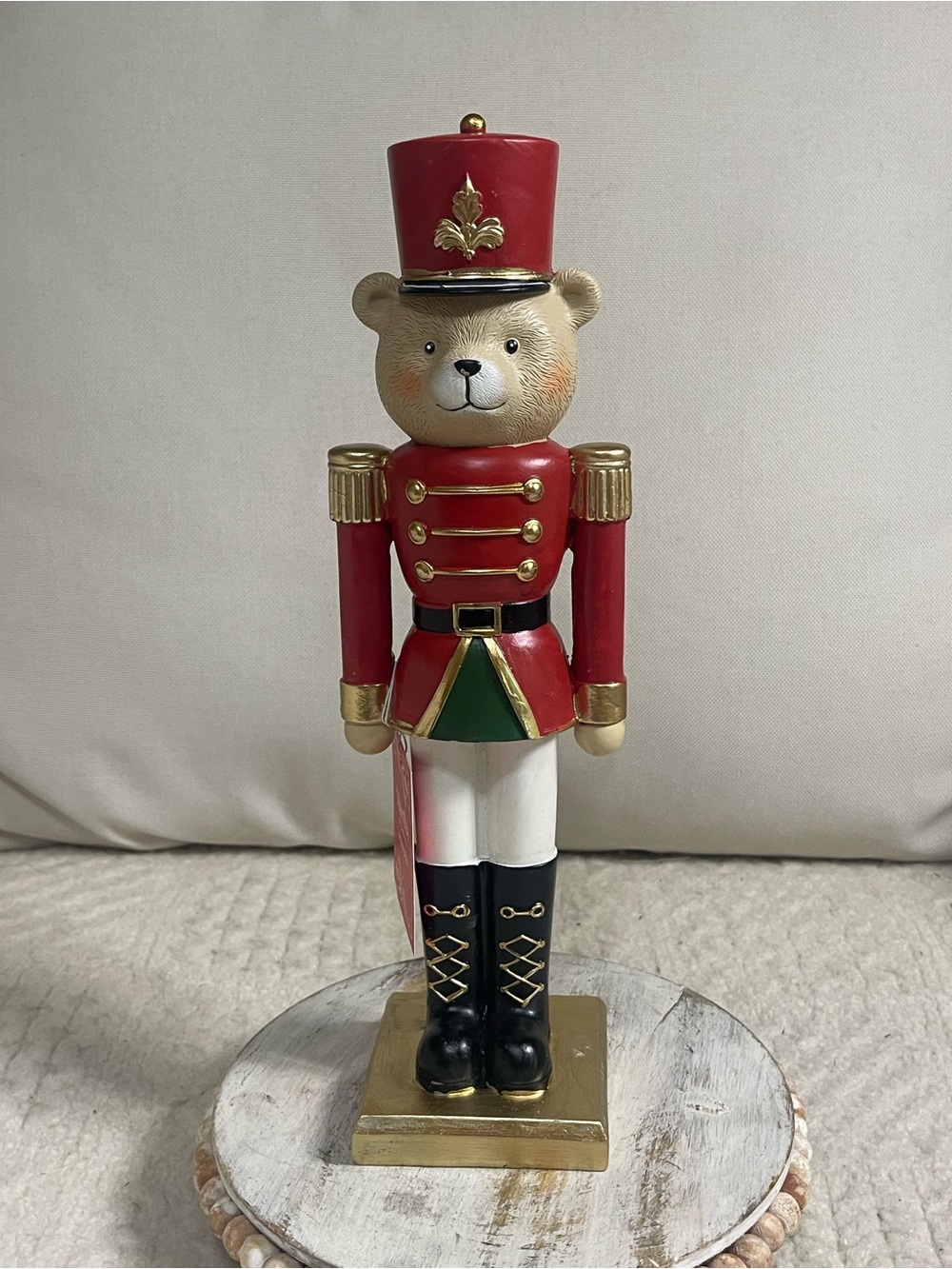 NEW 12” Martha Stewart Christmas Red/Green Bear Nutcracker Decor